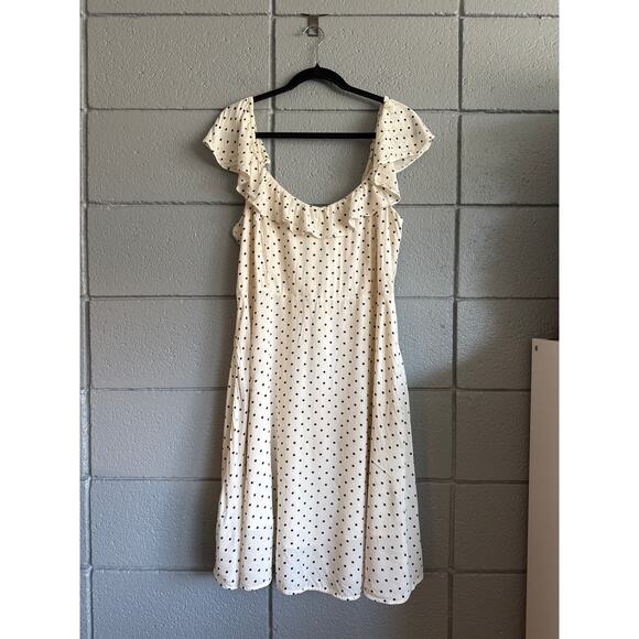 Women's Ruffled Sweetheart-Neck Fit & Flare Dress for Women Polka Dot size XL - Picture 2 of 4